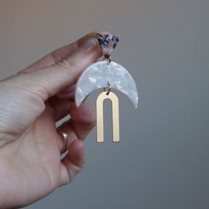 Acetate and Brass Handmade Earrings